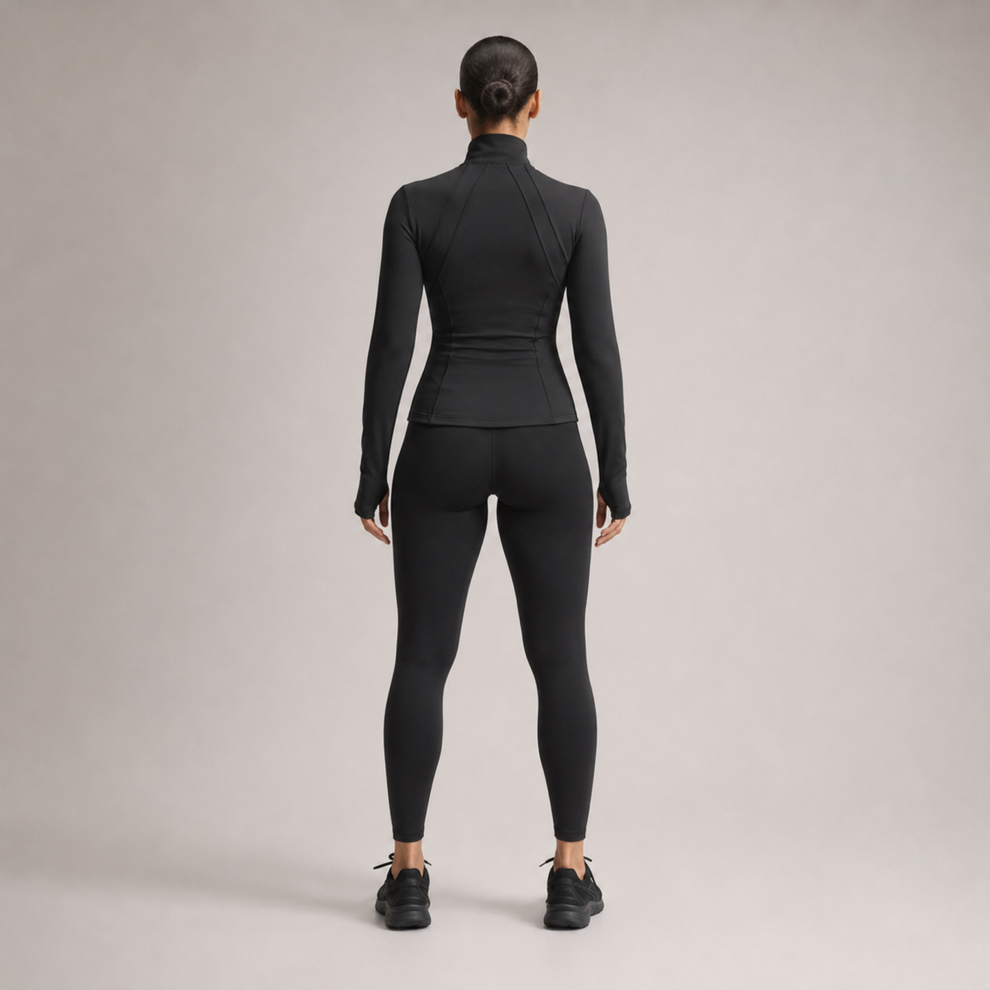 Veste de yoga cintrée zippée noir