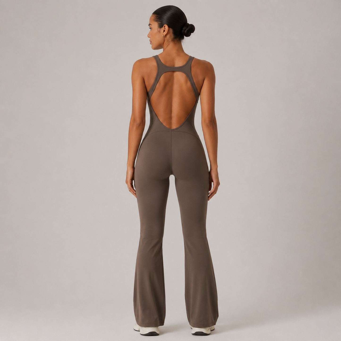 Combinaison de yoga sculptante marron