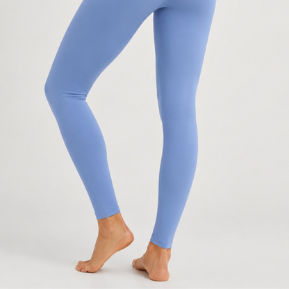 Combinaison de yoga manches longues zippée bleu