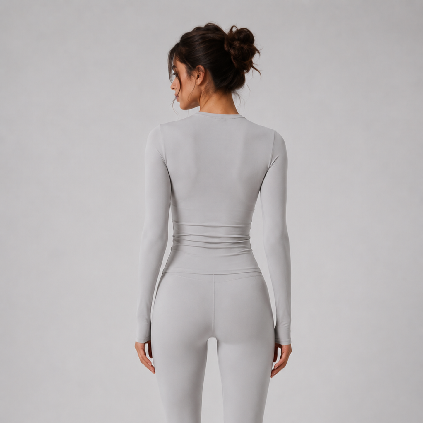 Haut de yoga manches longues seconde peau gris
