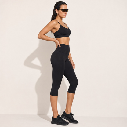 Legging corsaire taille haute avec fentes
