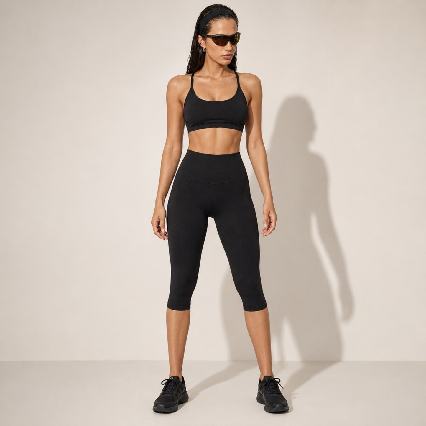 Legging corsaire taille haute avec fentes