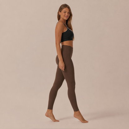 Legging seamless taille haute push up marron