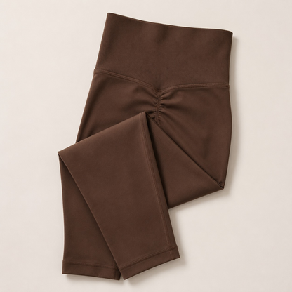 Legging seamless taille haute push up marron