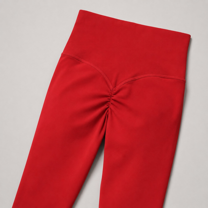Legging seamless taille haute push up rouge