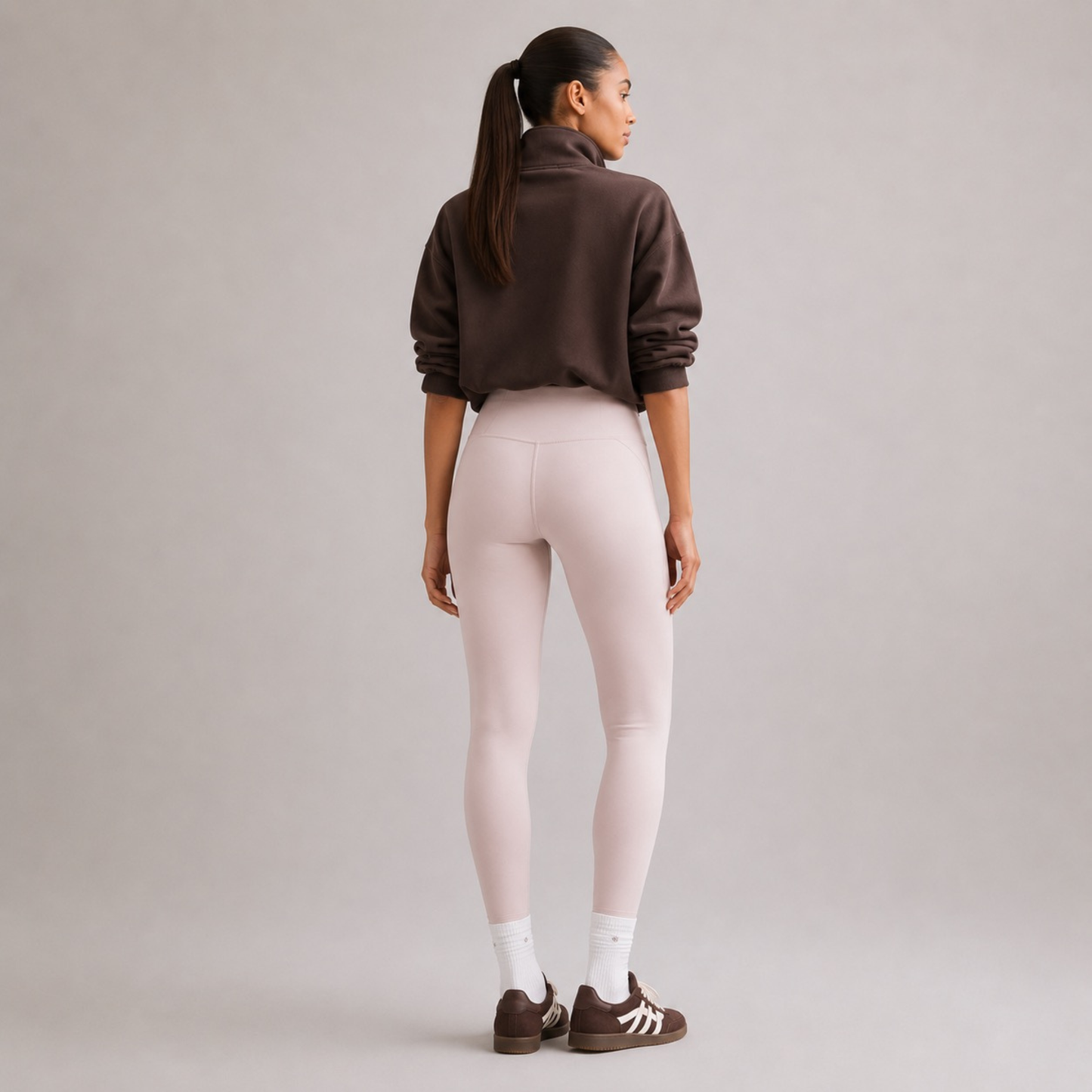 Legging de yoga taille haute push up rose pâle