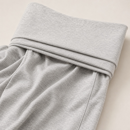 Pantalon fluide à jambes larges gris