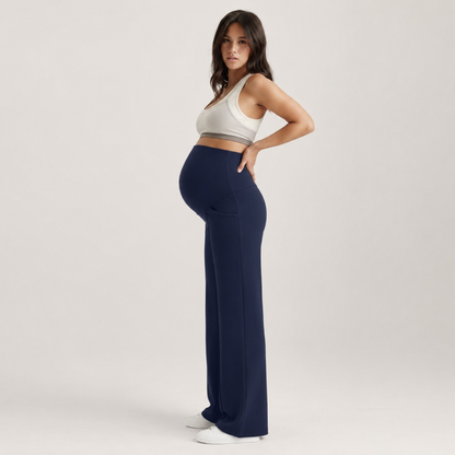 Pantalon prémaman droit à jambes larges