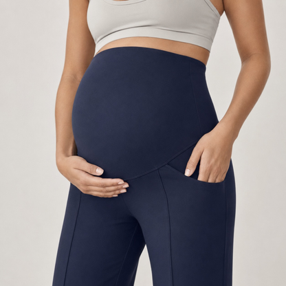Pantalon prémaman droit à jambes larges