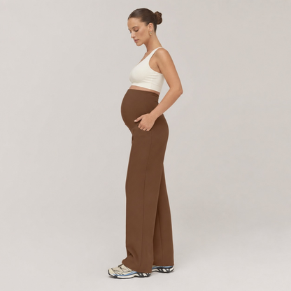 Pantalon prémaman droit à jambes larges