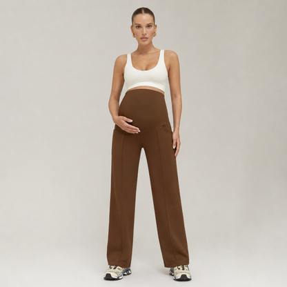 Pantalon prémaman droit à jambes larges