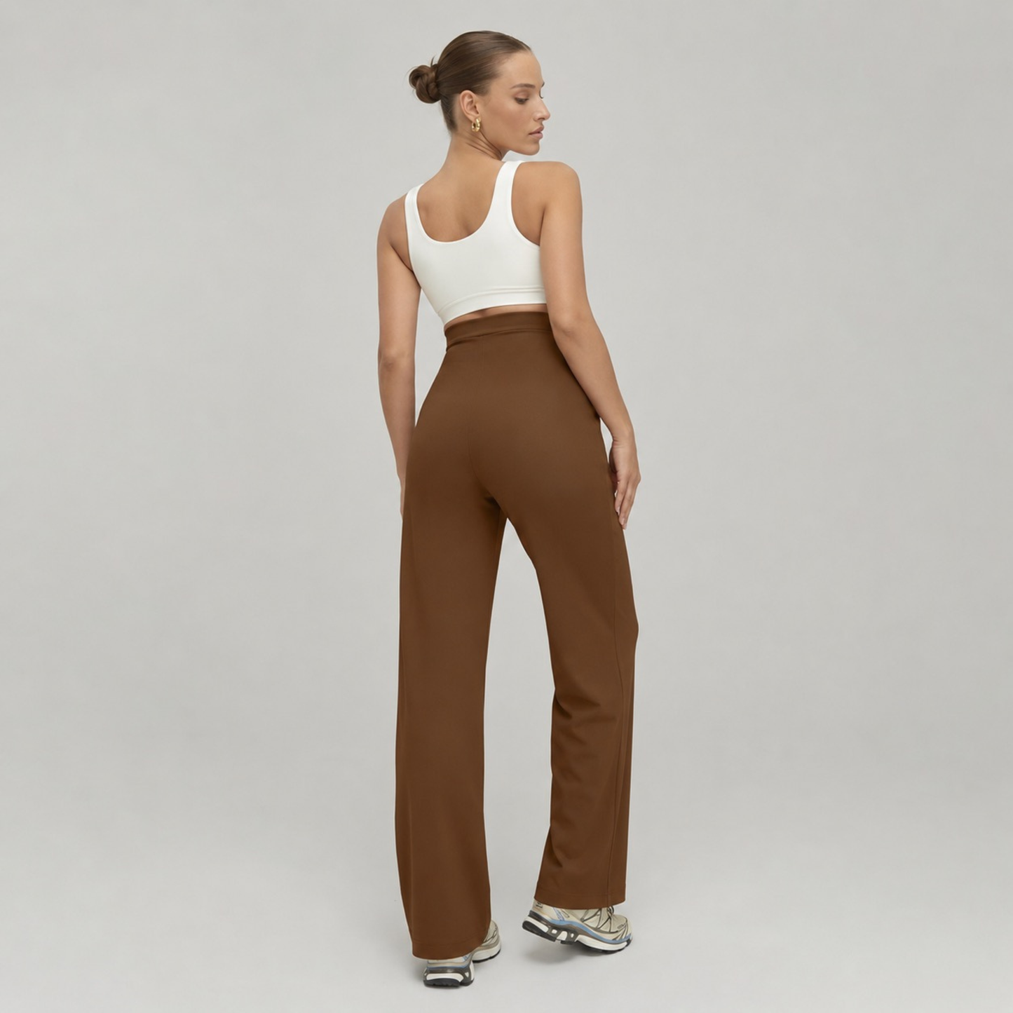Pantalon prémaman droit à jambes larges