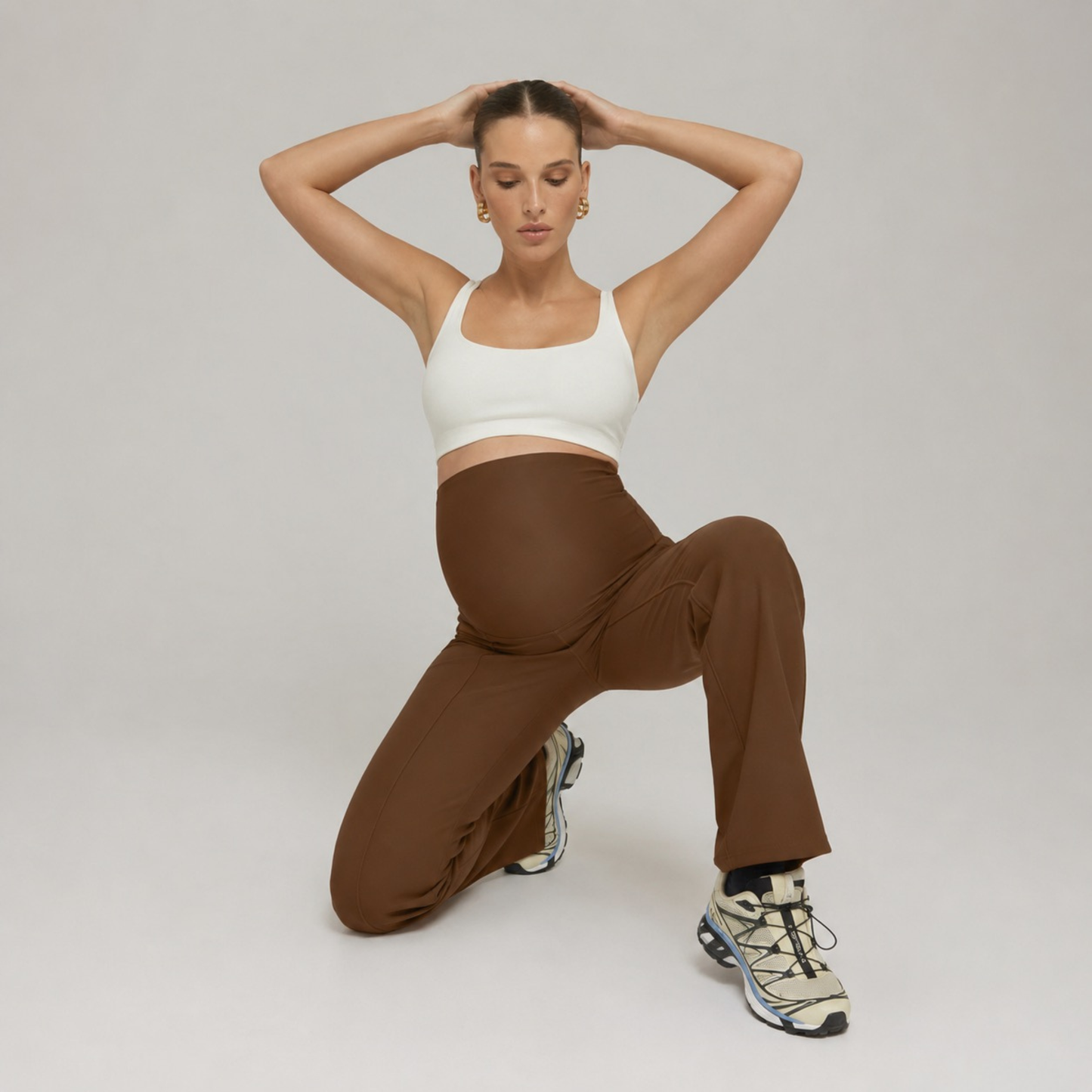 Pantalon prémaman droit à jambes larges