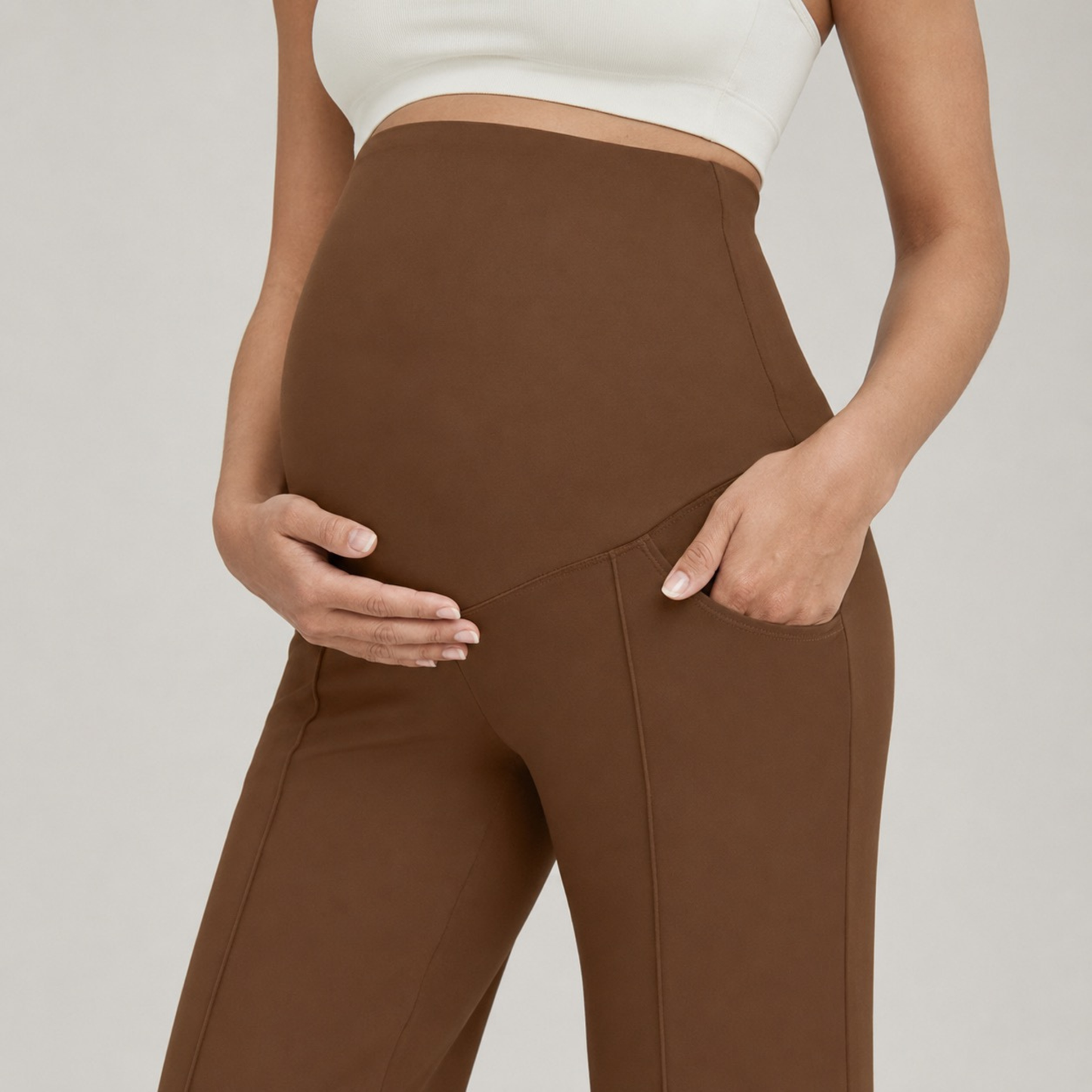 Pantalon prémaman droit à jambes larges