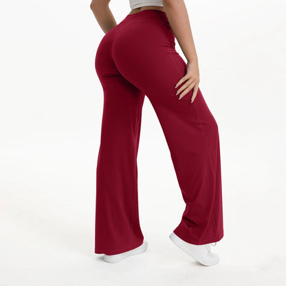 NCLAGEN Pantalon à jambes droites Tissu au beurre ultra doux Pantalon de yoga taille moyenne pour femme GYM Sensation nue Pilates Pantalon de sport de course