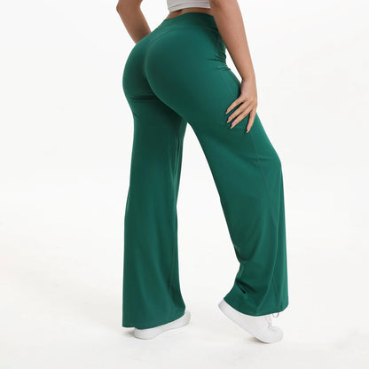 NCLAGEN Pantalon à jambes droites Tissu au beurre ultra doux Pantalon de yoga taille moyenne pour femme GYM Sensation nue Pilates Pantalon de sport de course