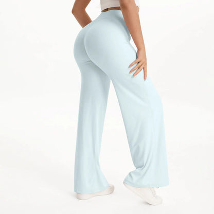 NCLAGEN Pantalon à jambes droites Tissu au beurre ultra doux Pantalon de yoga taille moyenne pour femme GYM Sensation nue Pilates Pantalon de sport de course