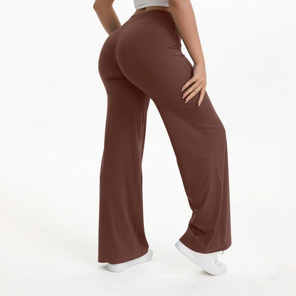 NCLAGEN Pantalon à jambes droites Tissu au beurre ultra doux Pantalon de yoga taille moyenne pour femme GYM Sensation nue Pilates Pantalon de sport de course