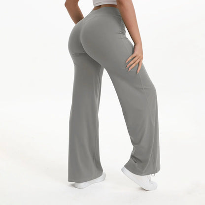 NCLAGEN Pantalon à jambes droites Tissu au beurre ultra doux Pantalon de yoga taille moyenne pour femme GYM Sensation nue Pilates Pantalon de sport de course