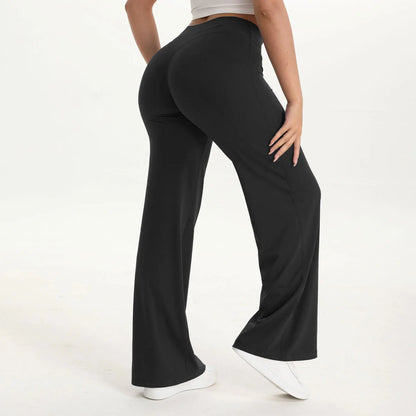 NCLAGEN Pantalon à jambes droites Tissu au beurre ultra doux Pantalon de yoga taille moyenne pour femme GYM Sensation nue Pilates Pantalon de sport de course