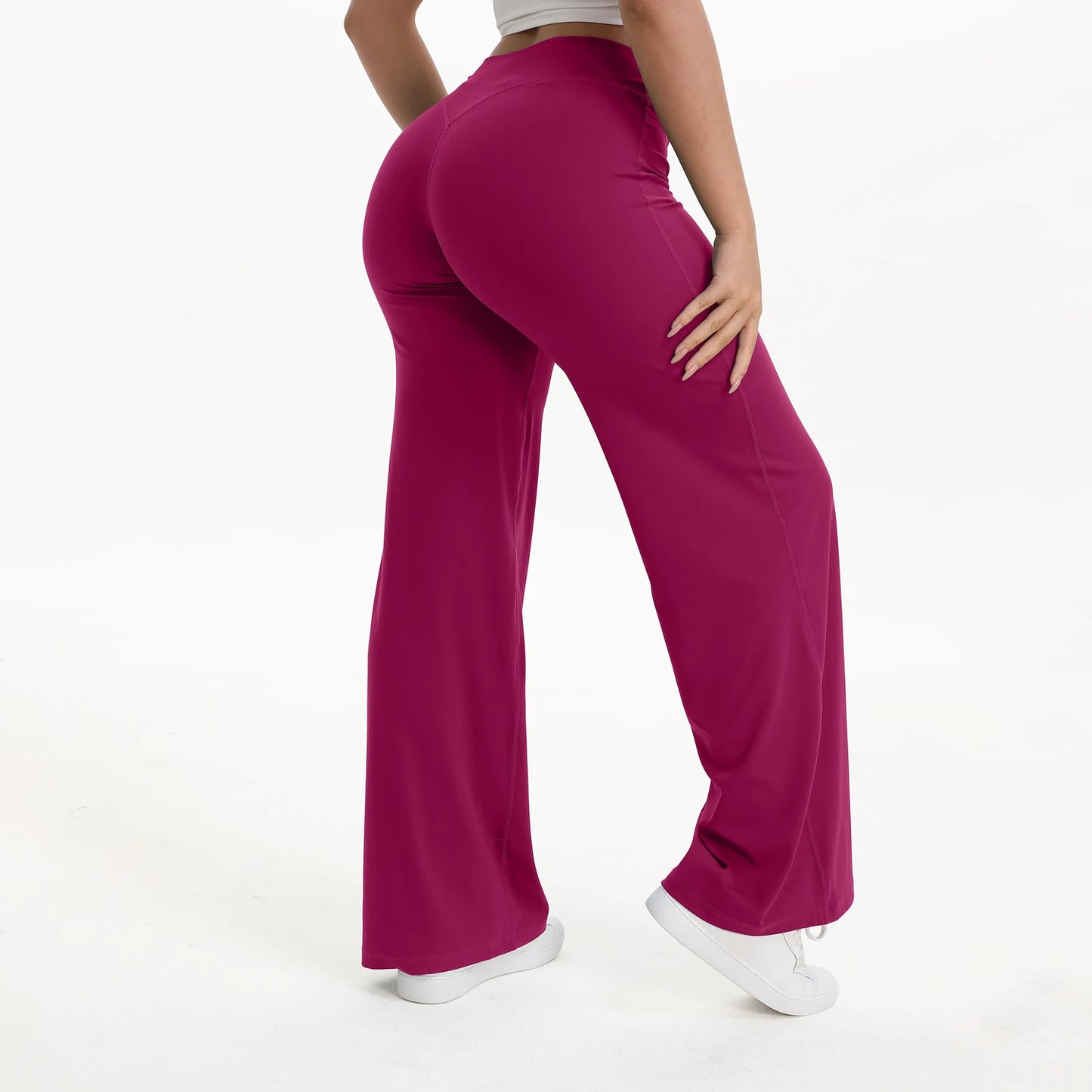 NCLAGEN Pantalon à jambes droites Tissu au beurre ultra doux Pantalon de yoga taille moyenne pour femme GYM Sensation nue Pilates Pantalon de sport de course