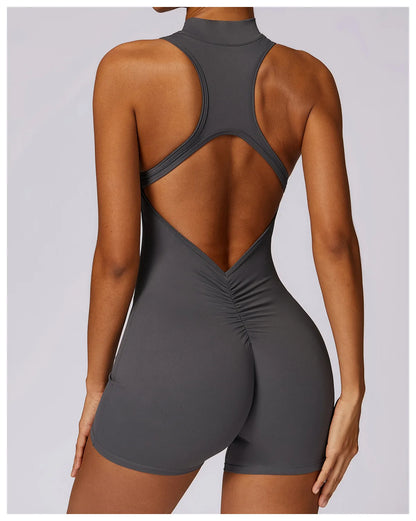Combinaison de yoga sculptante gris