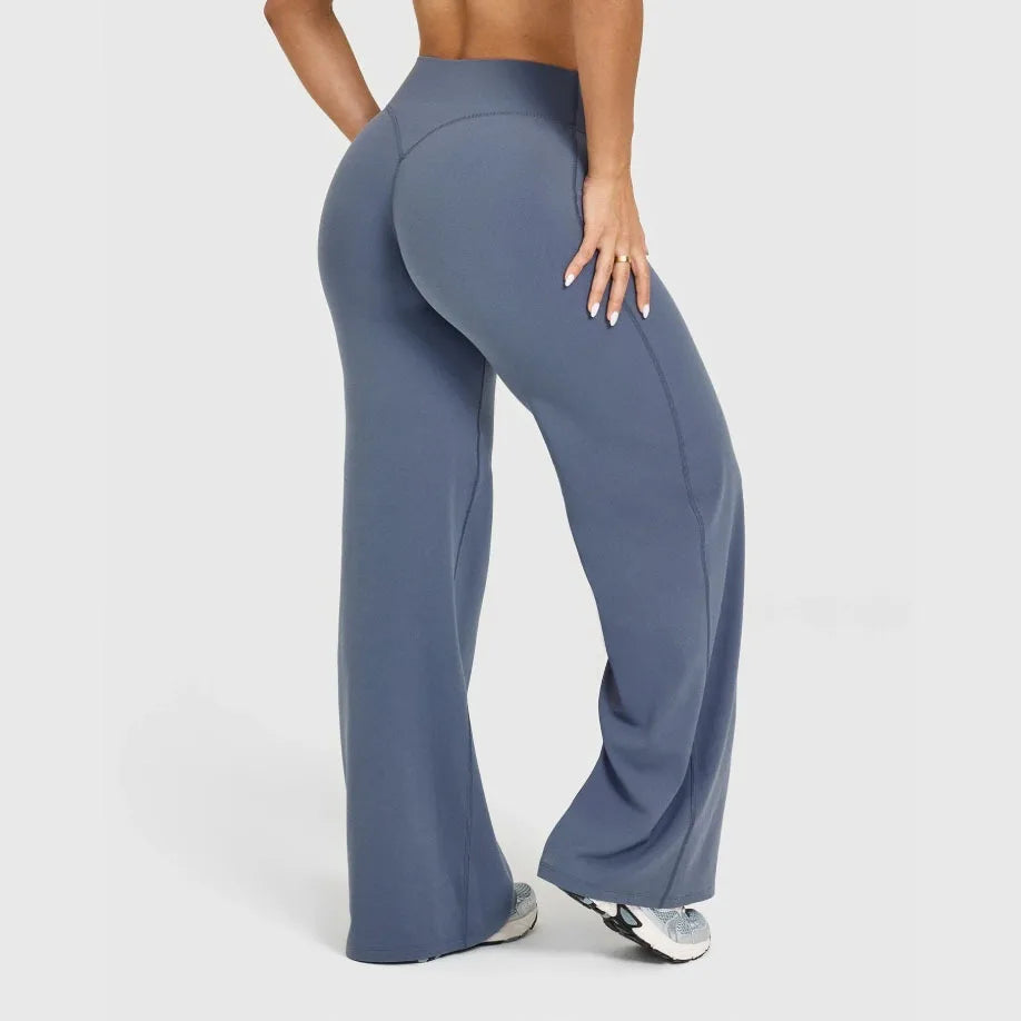 NCLAGEN Pantalon à jambes droites Tissu au beurre ultra doux Pantalon de yoga taille moyenne pour femme GYM Sensation nue Pilates Pantalon de sport de course