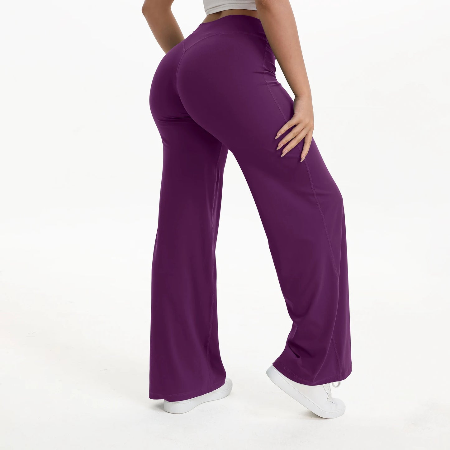 NCLAGEN Pantalon à jambes droites Tissu au beurre ultra doux Pantalon de yoga taille moyenne pour femme GYM Sensation nue Pilates Pantalon de sport de course