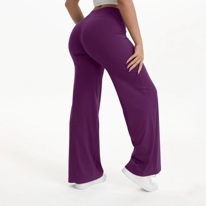 NCLAGEN Pantalon à jambes droites Tissu au beurre ultra doux Pantalon de yoga taille moyenne pour femme GYM Sensation nue Pilates Pantalon de sport de course