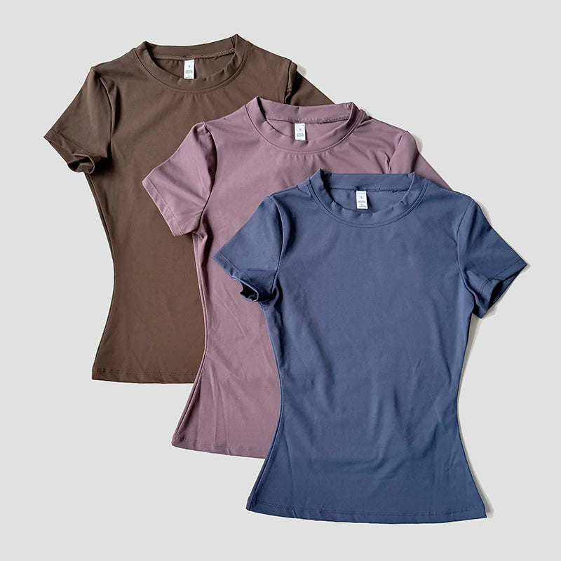 Haut de Yoga sans couture pour femmes, t-shirt de Sport, vêtements de Fitness, chemise de Yoga à manches courtes, haut de gymnastique, vêtements actifs de course