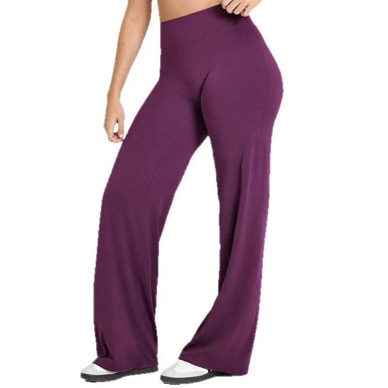 NCLAGEN Pantalon à jambes droites Tissu au beurre ultra doux Pantalon de yoga taille moyenne pour femme GYM Sensation nue Pilates Pantalon de sport de course
