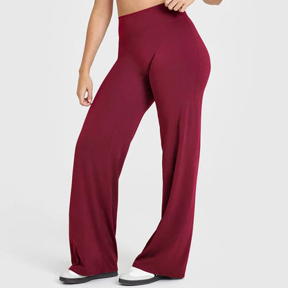 NCLAGEN Pantalon à jambes droites Tissu au beurre ultra doux Pantalon de yoga taille moyenne pour femme GYM Sensation nue Pilates Pantalon de sport de course