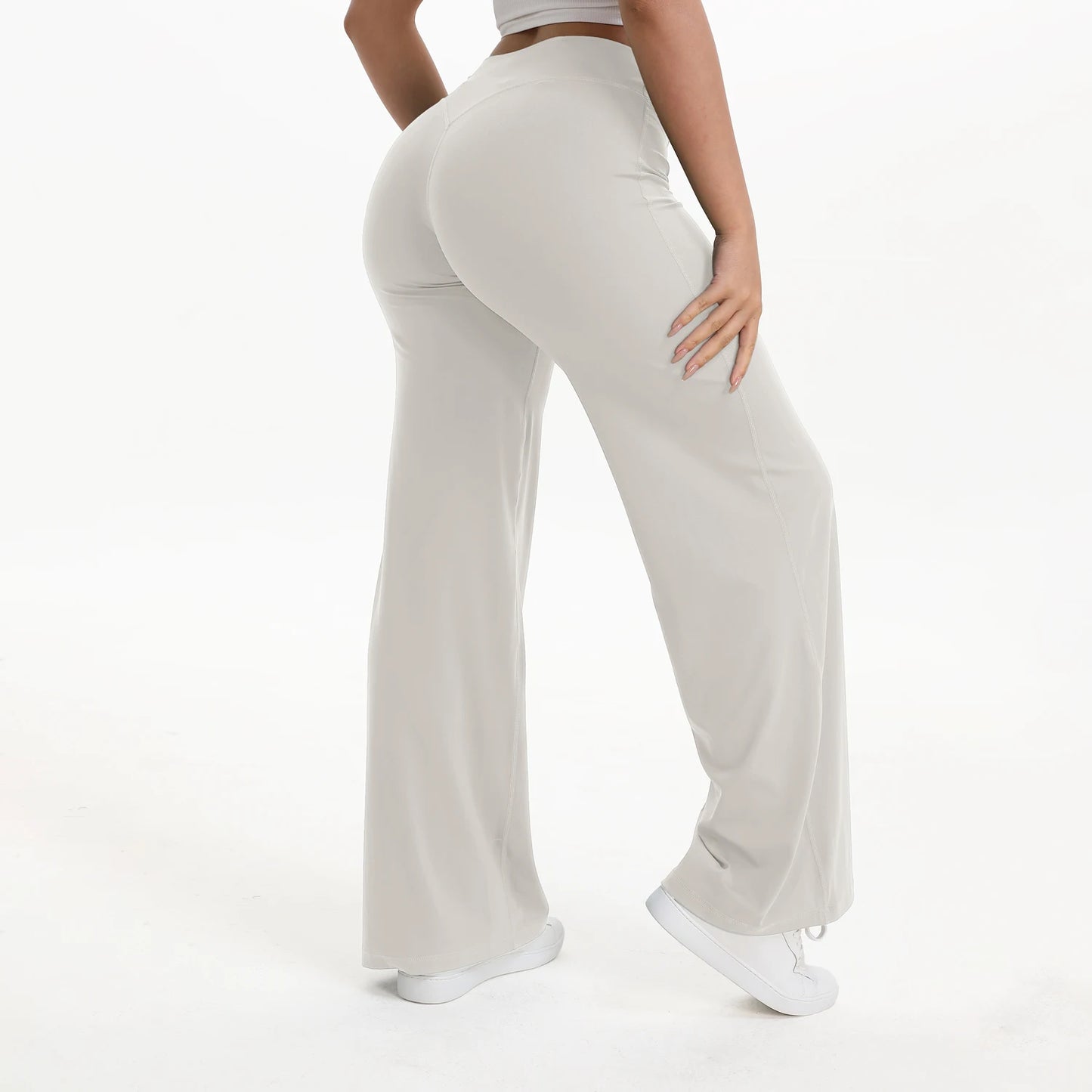 NCLAGEN Pantalon à jambes droites Tissu au beurre ultra doux Pantalon de yoga taille moyenne pour femme GYM Sensation nue Pilates Pantalon de sport de course