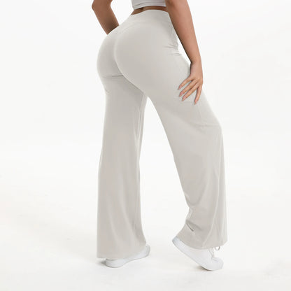 NCLAGEN Pantalon à jambes droites Tissu au beurre ultra doux Pantalon de yoga taille moyenne pour femme GYM Sensation nue Pilates Pantalon de sport de course