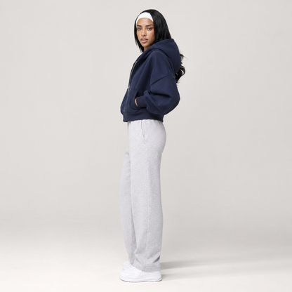 Sweat à capuche épais avec poche bleu foncé