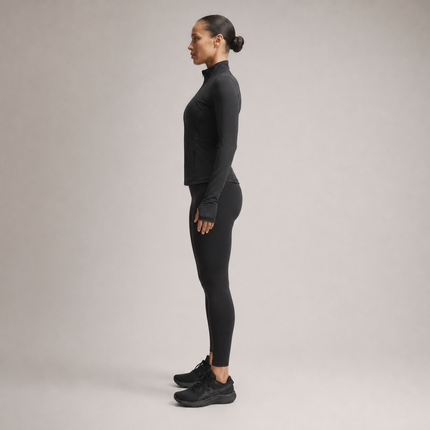 Veste de yoga cintrée zippée noir