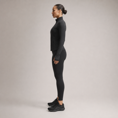 Veste de yoga cintrée zippée noir