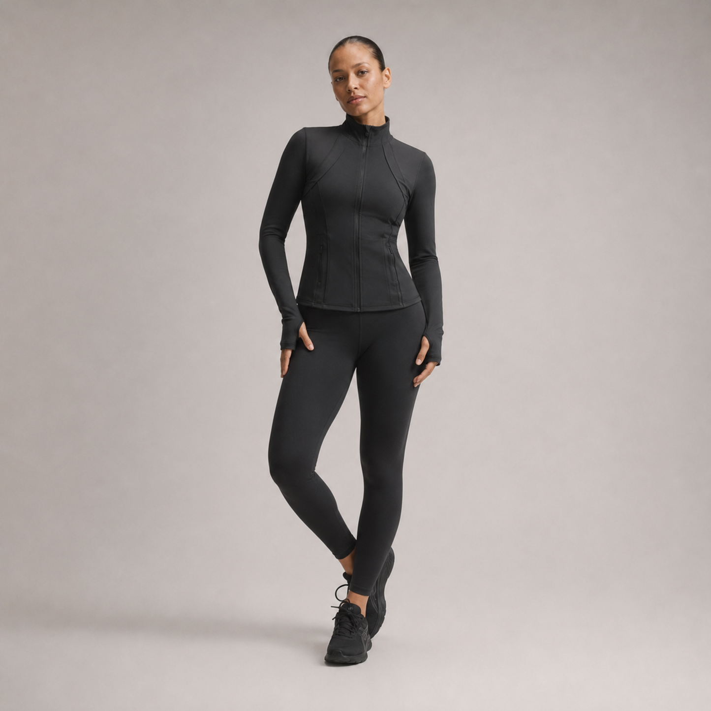 Veste de yoga cintrée zippée noir