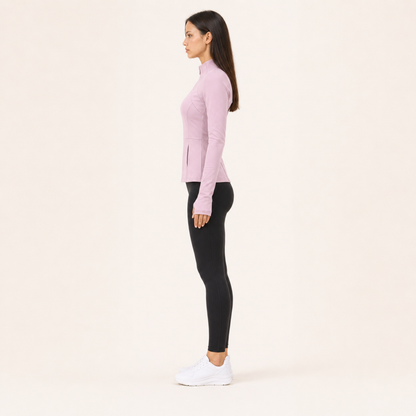 Veste de yoga cintrée zippée rose