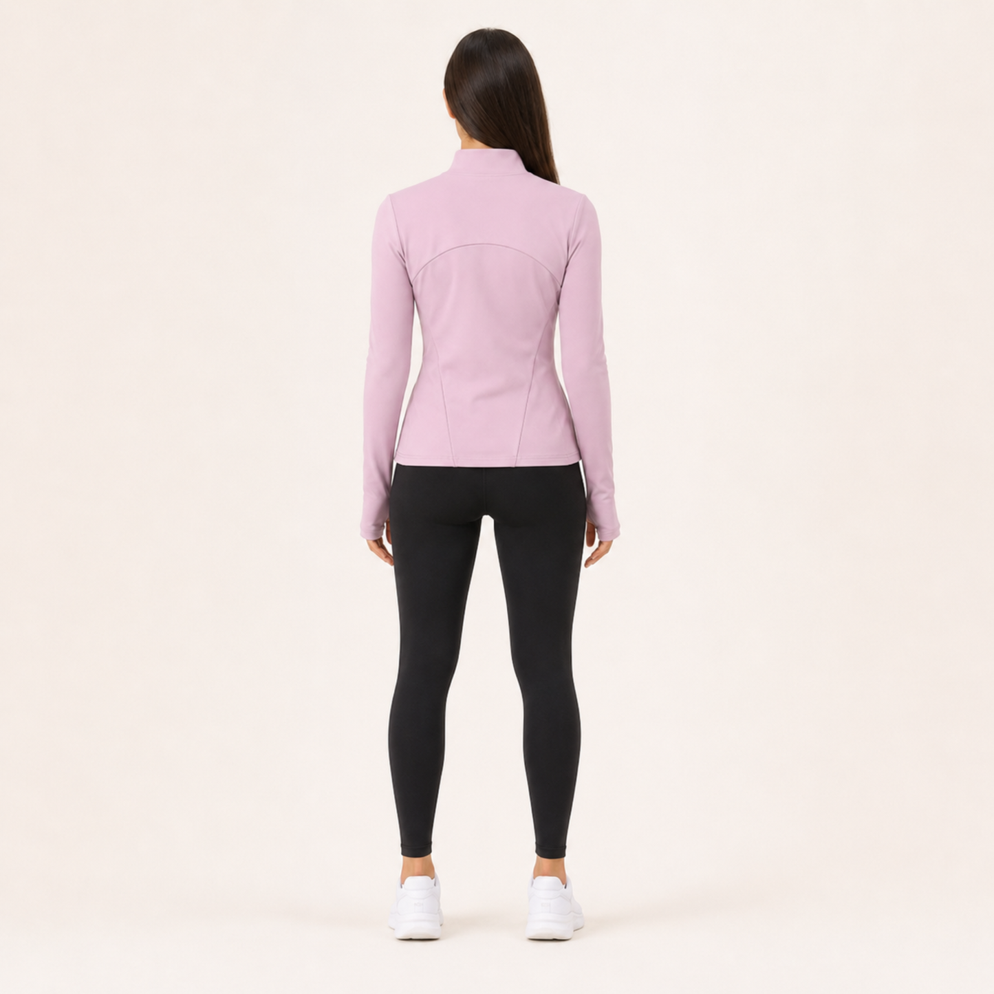 Veste de yoga cintrée zippée rose