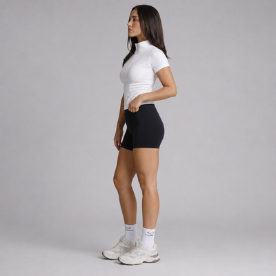 Veste de sport cintrée manches courtes blanc