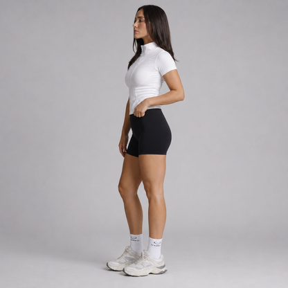 Veste de sport cintrée manches courtes blanc