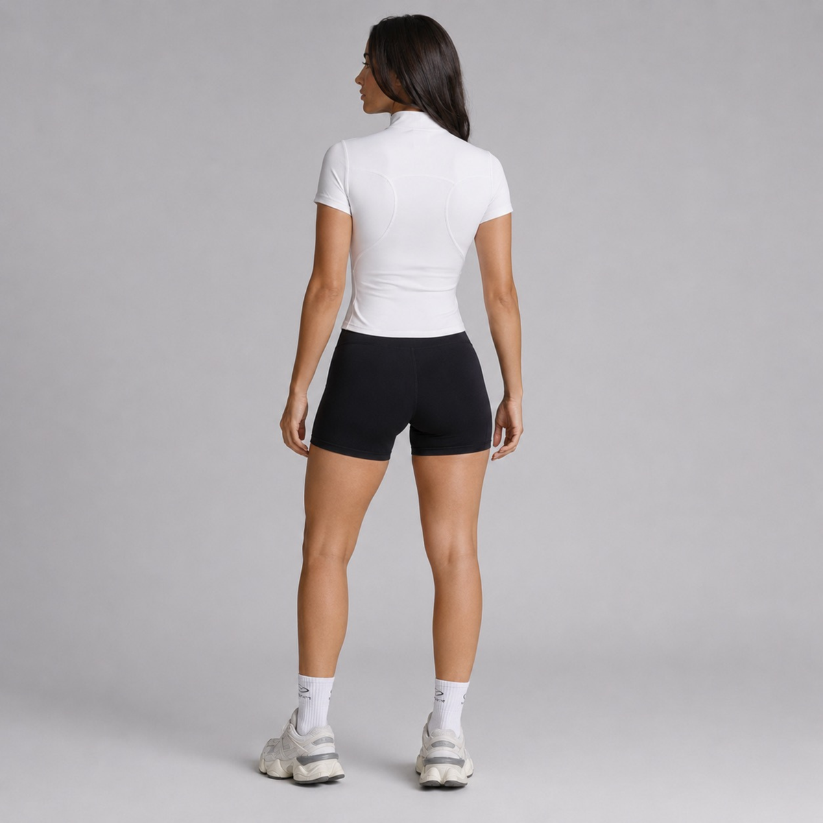 Veste de sport cintrée manches courtes blanc