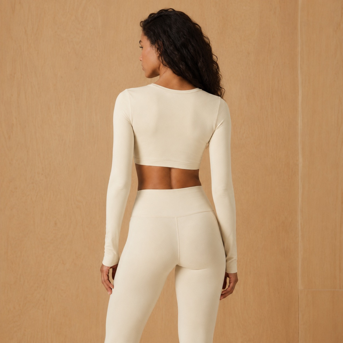 Crop top de yoga manches longues