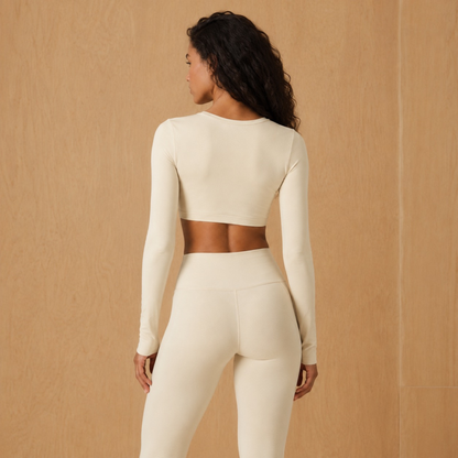 Crop top de yoga manches longues