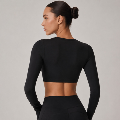 Crop top de yoga manches longues